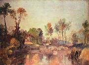 Joseph Mallord William Turner Haus am Flub mit Baumen und Schafen Spain oil painting artist